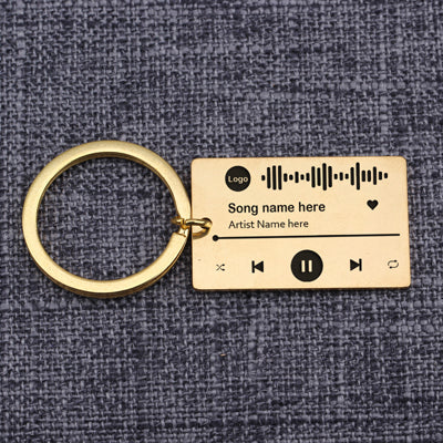 Personalized DIY Custom Music Scan Code Keychain Stainless Steel Image