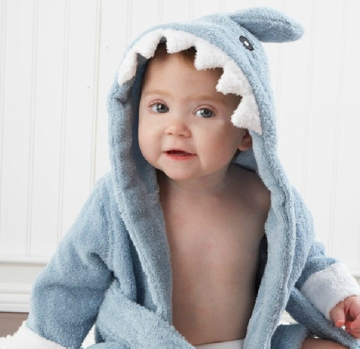 Cartoon Cute Animal Modeling Baby Bath Towels Baby Bathrobes Cotton Children's Bathrobes Baby Hooded Image