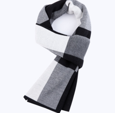 Men's scarf wool plaid scarf scarf winter scarf processing wholesale gift ladies knitting stitching Image