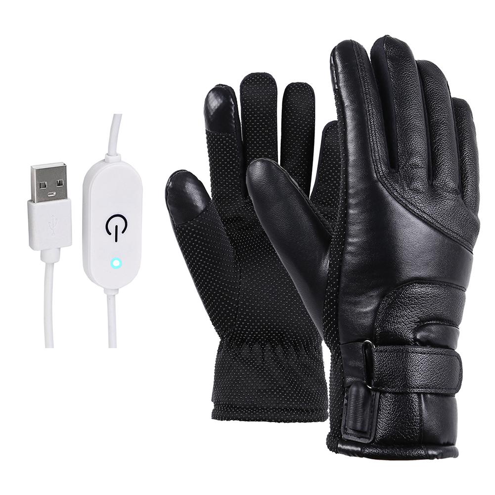 Winter Electric Heated Gloves Windproof Cycling Warm Heating Touch Screen Skiing Gloves Image