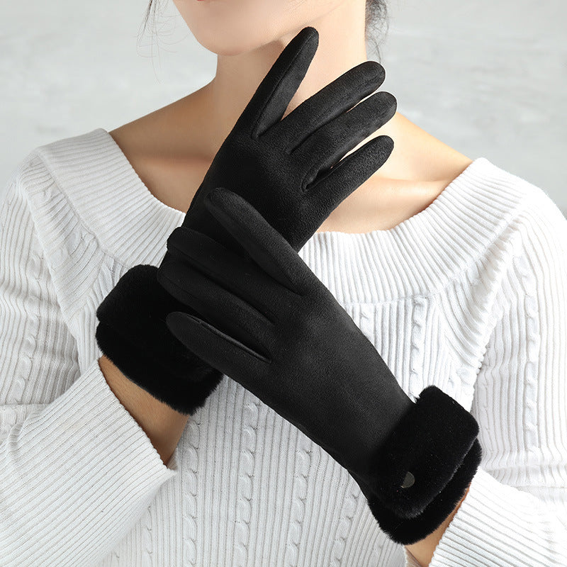 Suede Glove Warm Finger Gloves Image