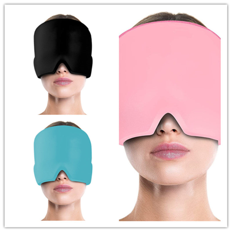 Ice Compress Headache Eye Mask Hat Relief For Migraines, Stress, And Tension Massage Tool Image