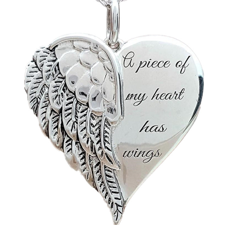 European And American Angel Wings Lettering Necklace Image