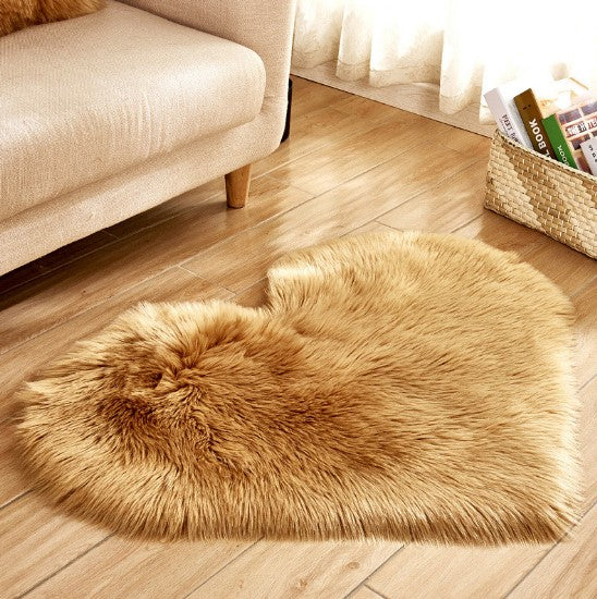 Plush Heart Shaped Carpet Non-Slip Mat Fluffy Rug Floor Mat Blanket Sofa Cushion Foot Pad Carpets For Living Room Home Decor Image