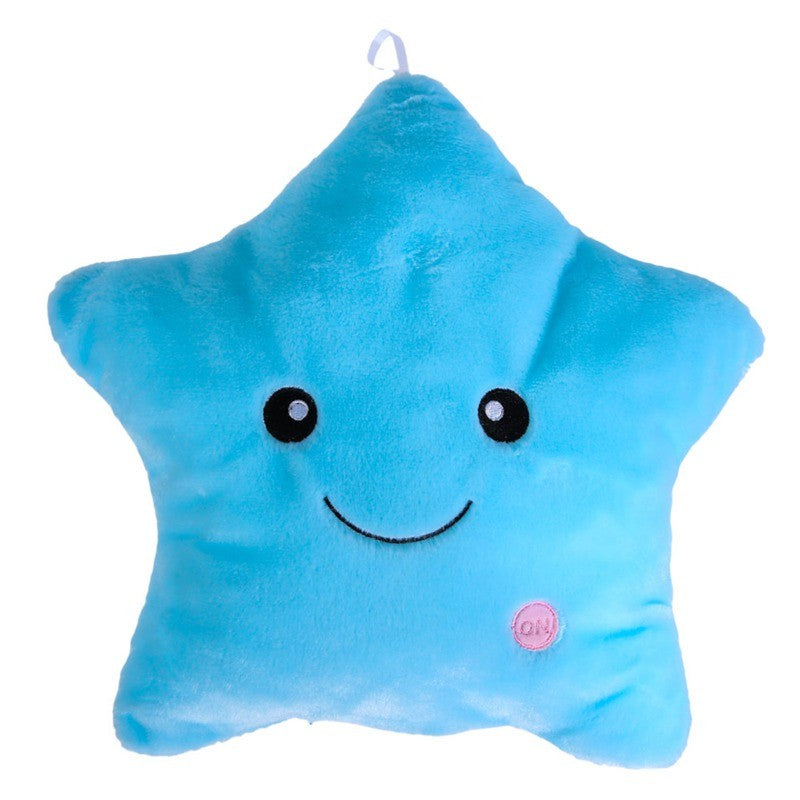 34CM Unique Toy Luminous Pillow Vivid Star Design LED Light Colorful Cushion Stars Plush Pillow Toys Gift For Kids Children Girl Image