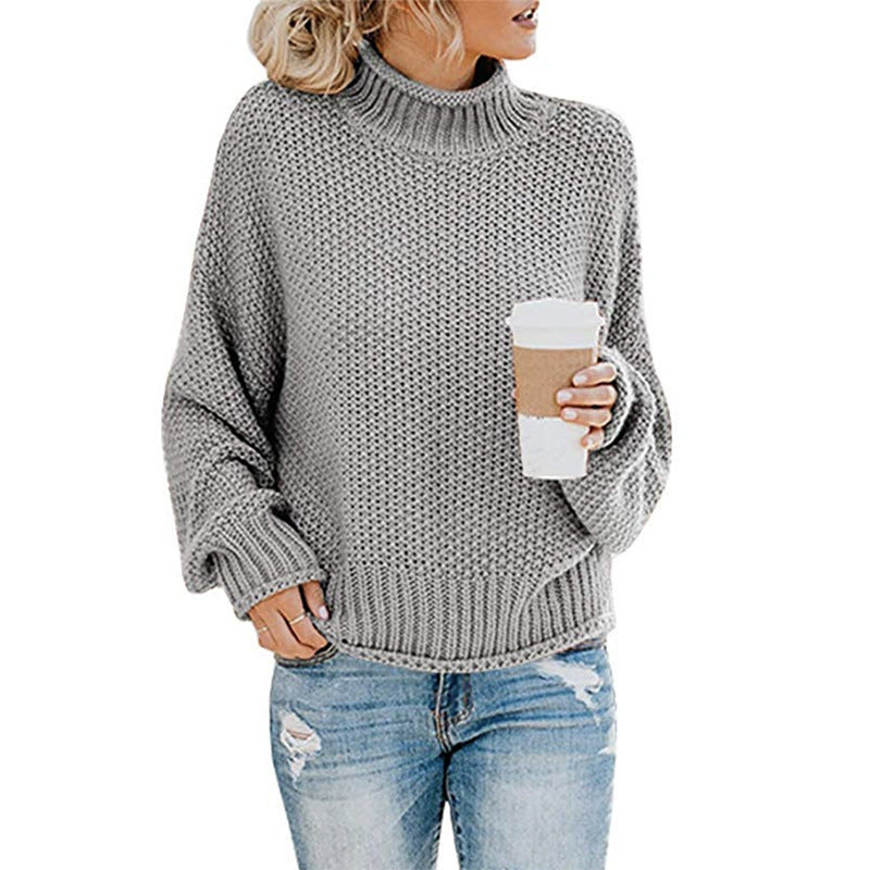 Cardigan Thick Thread Turtleneck Pullover Image