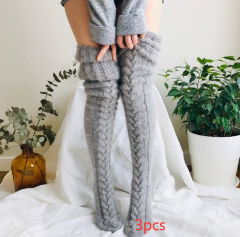 Knitted socks over the knee lengthened stockings Image