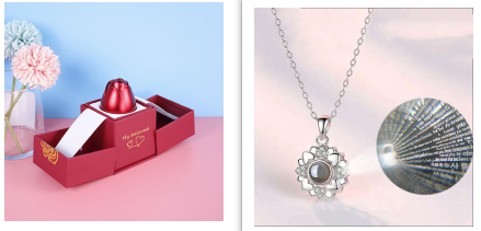 2023 Hot Valentine's Day Gifts Metal Rose Jewelry Gift Box Necklace For Wedding Girlfriend Necklace Gifts Image