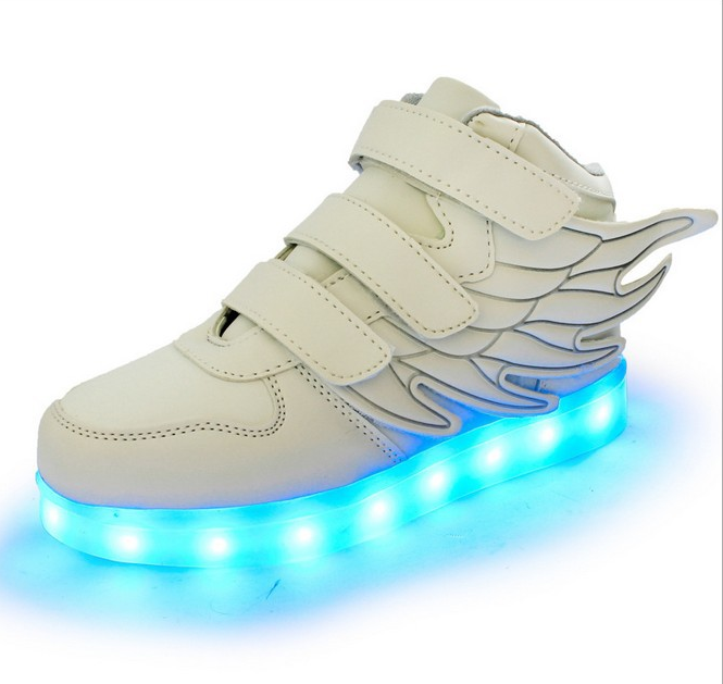 Children's shoes led light shoes children's wings light shoes usb charging colorful luminous shoes casual light shoes Image