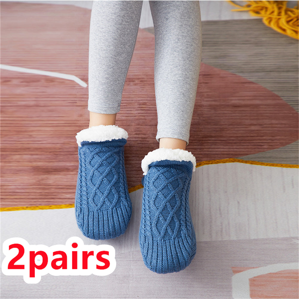 Winter Woolen Socks Women Thicken Warm Home Bedroom Socks Slippers Men Non-slip Foot Warmer Snow Socks Calcetines Mujer Image