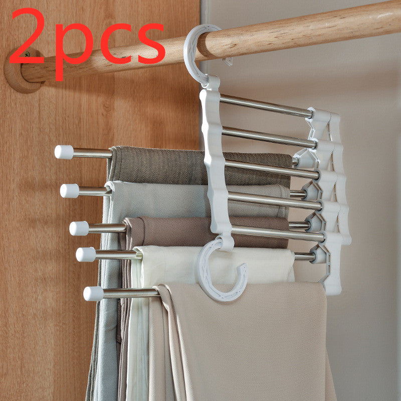 Telescopic Folding Multifunctional Pants Rack Pants Hanger Household Image