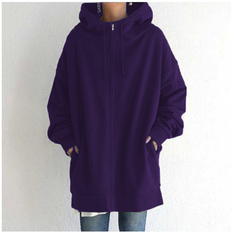 Women's Fuzzy Hoodies Long Sport Pullover Hoodie Full-Zip Hoodie Sweatshirt Image