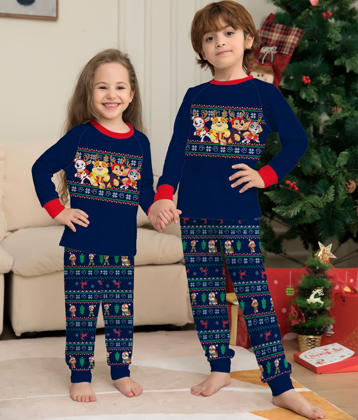 Matching Family Christmas Deer Pajamas Xmas Pjs Women Men Plaid Clothes Holiday Sleepwear Image