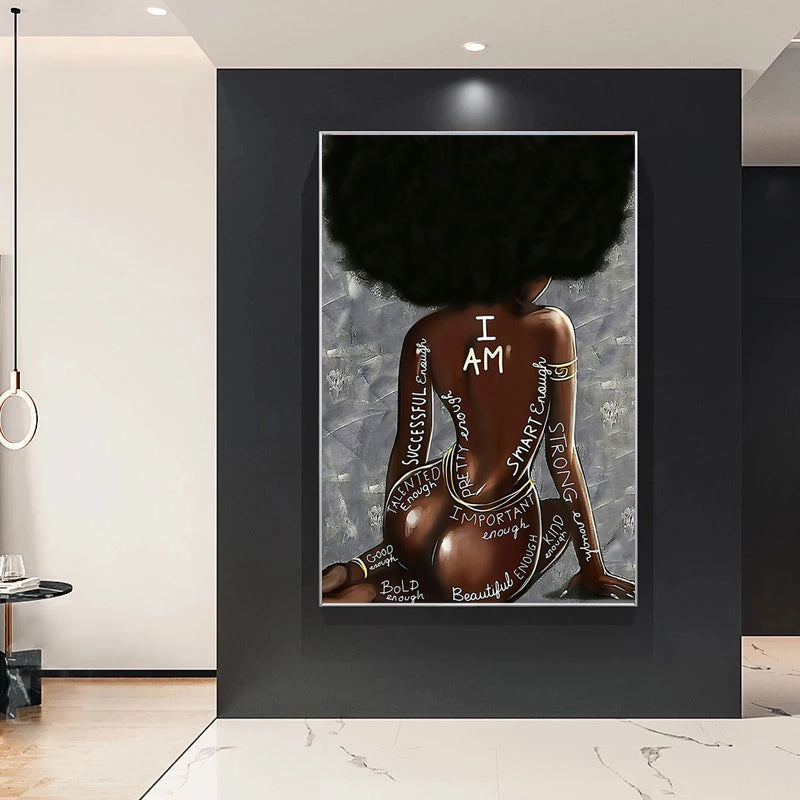 Black Canvas Painting Wall Art Home Decor Image