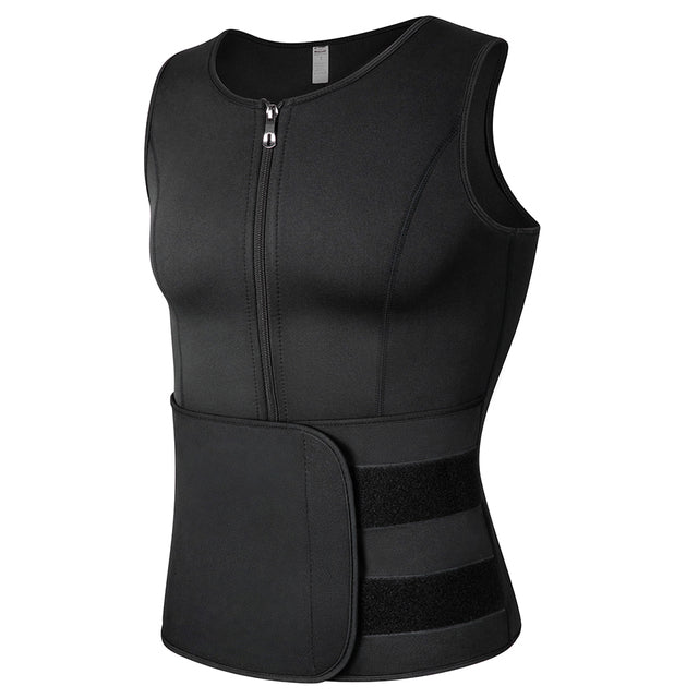 Men Sweat Vest Sauna Suit Waist Trainer Vest For Weight Loss Image