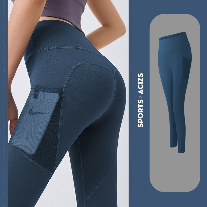 Yoga Pants Women With Pocket Leggings Sport Girl Gym Leggings Women Tummy Control Jogging Tights Female Fitness Pants Image