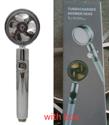 Shower Head Water Saving Flow 360 Degrees Rotating With Small Fan ABS Rain High Pressure Spray Nozzle Bathroom Accessories Image