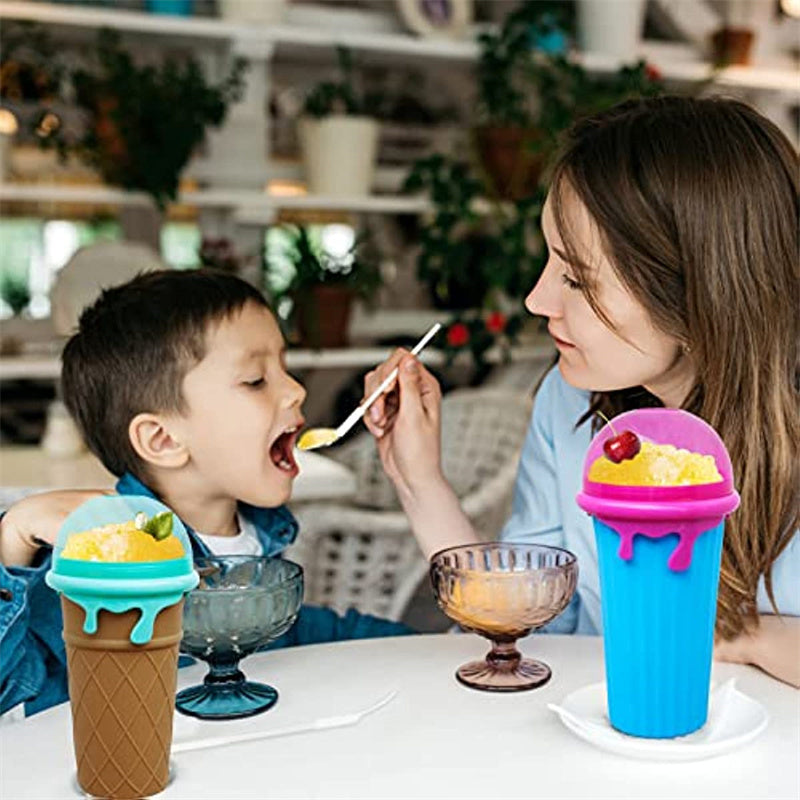 500ml Large Capacity Slushy Cup Summer Squeeze Homemade Juice Water Bottle Quick-Frozen Smoothie Sand Cup Pinch Fast Cooling Magic Ice Cream Slushy Maker Beker Kitchen Gadgets Image