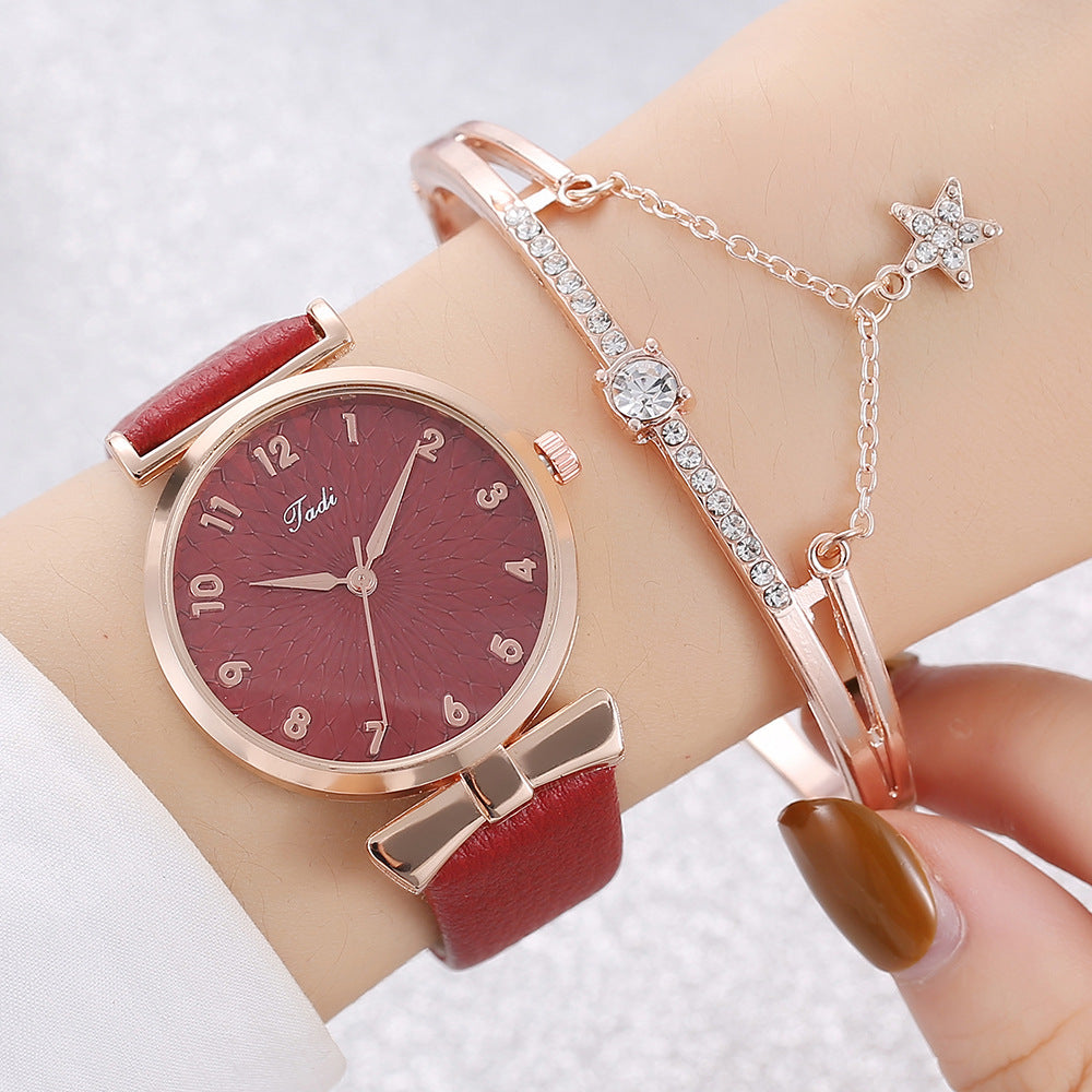 Watch Female Student New Watch Set Fashion Literal Drainage Product Bracelet Set Watch Image