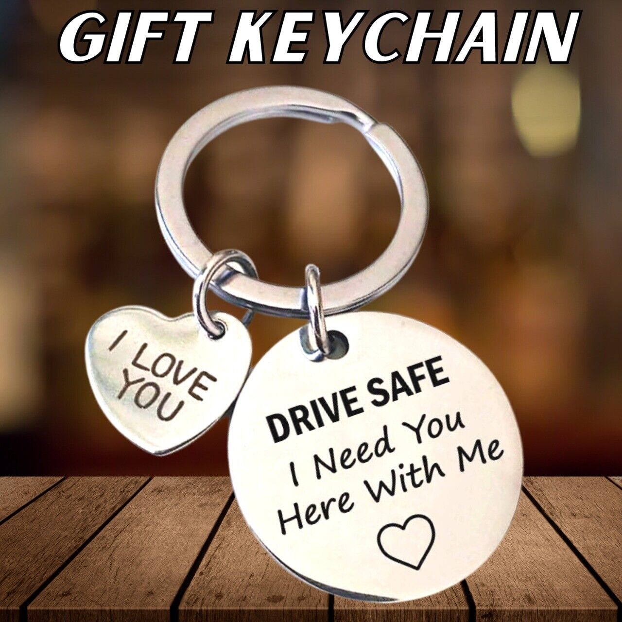 Boyfriend Husband Dad Couples Birthday Gifts Keychain Love Keyring - Drive Safe Image