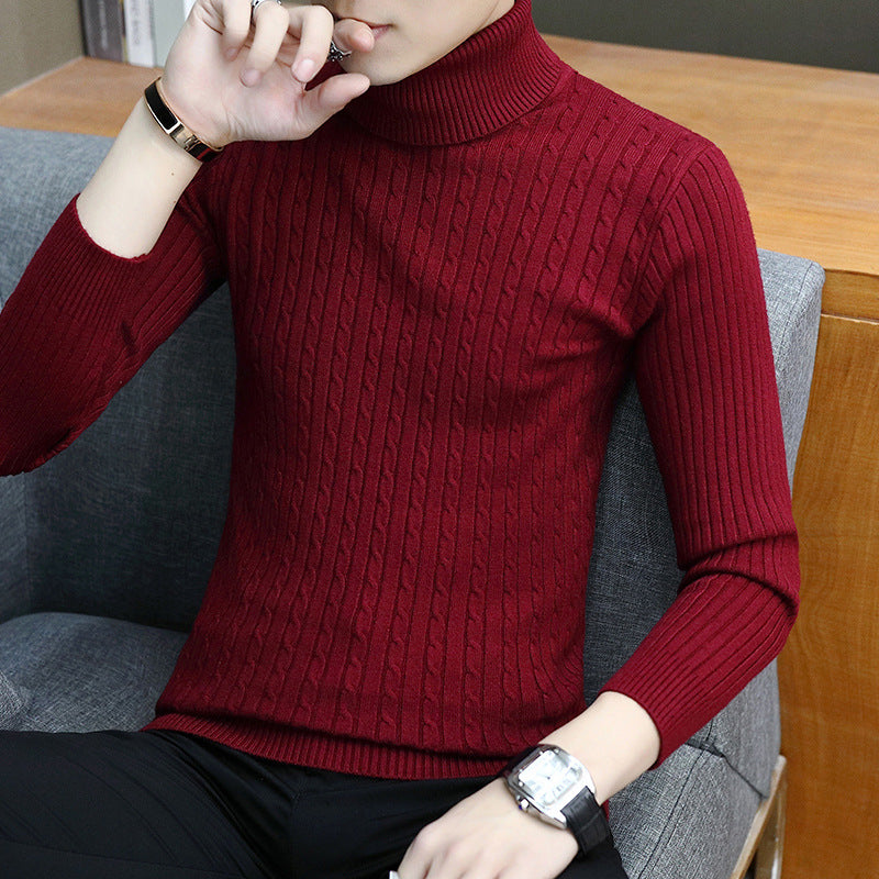 Slim-fit Sweater Men High Neck Bottoming T-shirt Sweater Men Image