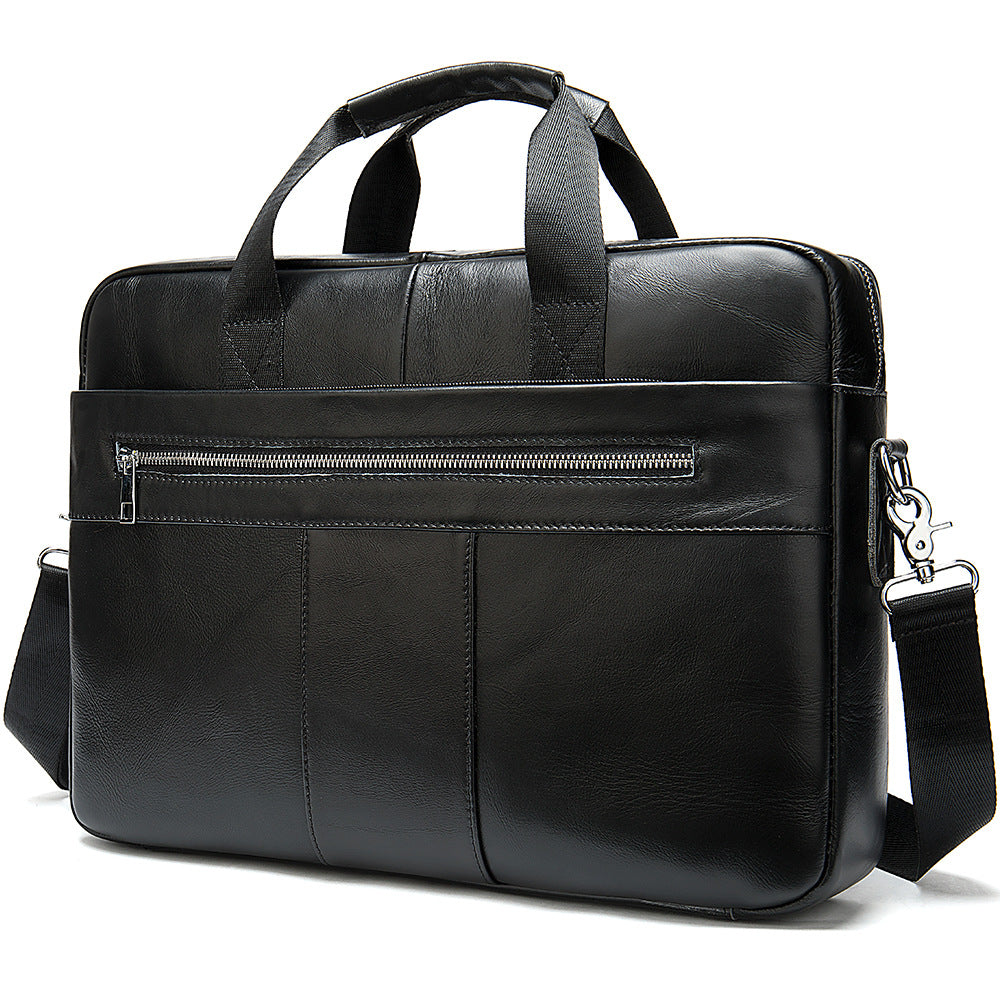 Men's Leather Briefcase Business Men's Bag First Layer Cowhide Portable Image