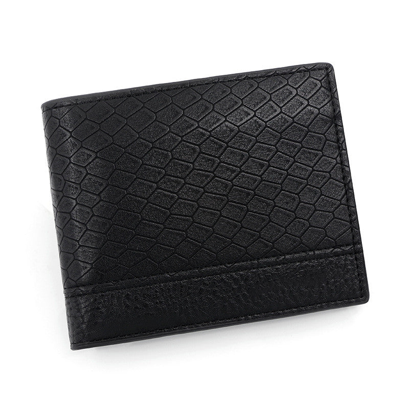 Men's Fashion Large Capacity Embossed Snake Pattern Wallet Image