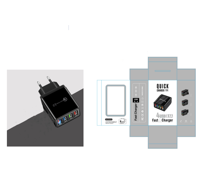 USB Charger Quick Charge 3.0 4 Phone Adapter For Tablet Portable Wall Mobile Charger Fast Charger Image