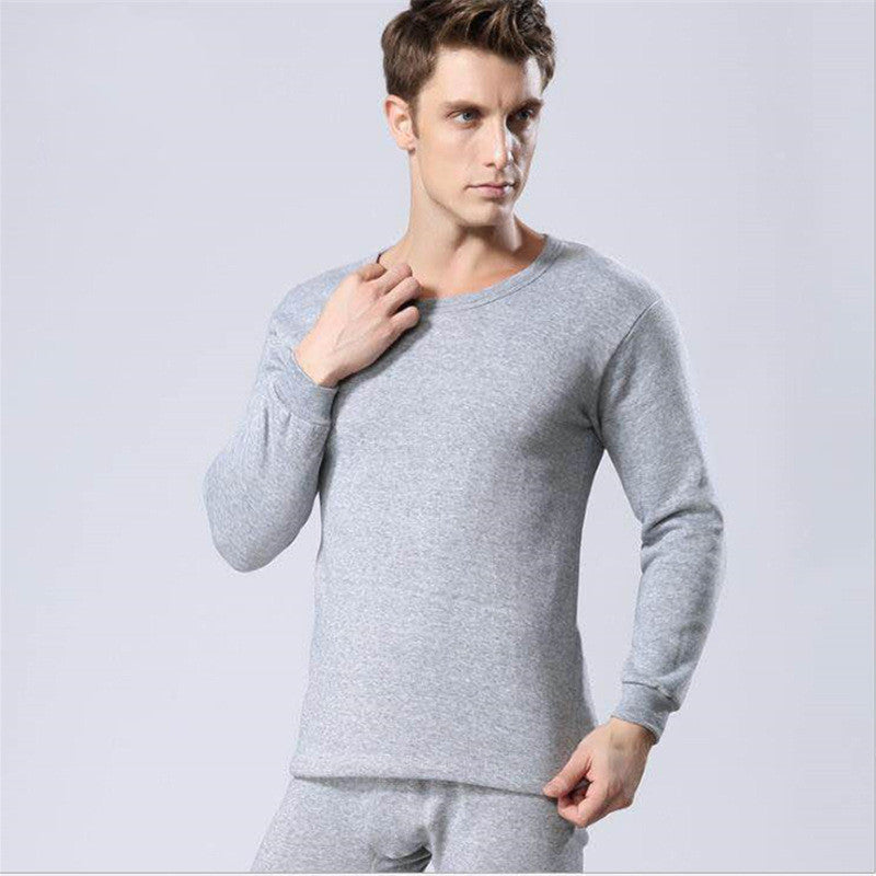 Men Round Neck Warm Pajamas Suit Image