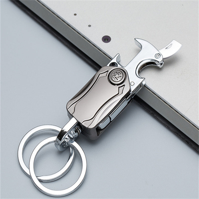 3 In 1 Fidget Spinner Keychain With Pocket Knife Keychain Pendant Beer Bottle Opener Image