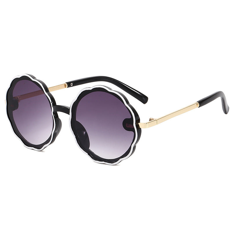 Kids Wave Frame Vintage Round Frame Sunglasses Image