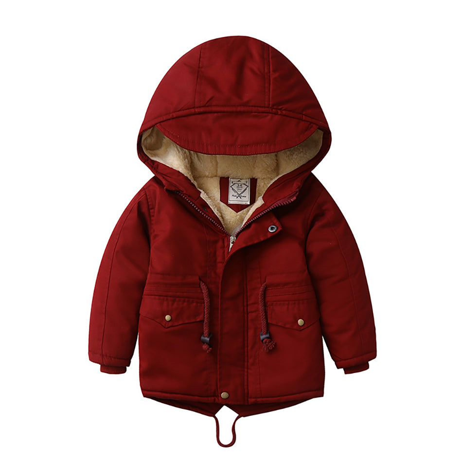 LM 6035 Europe And American Wind  Boy's Coat And Cashmere Boy's Windcoat For 2021 Autumn And Winter Children's Clothes Image