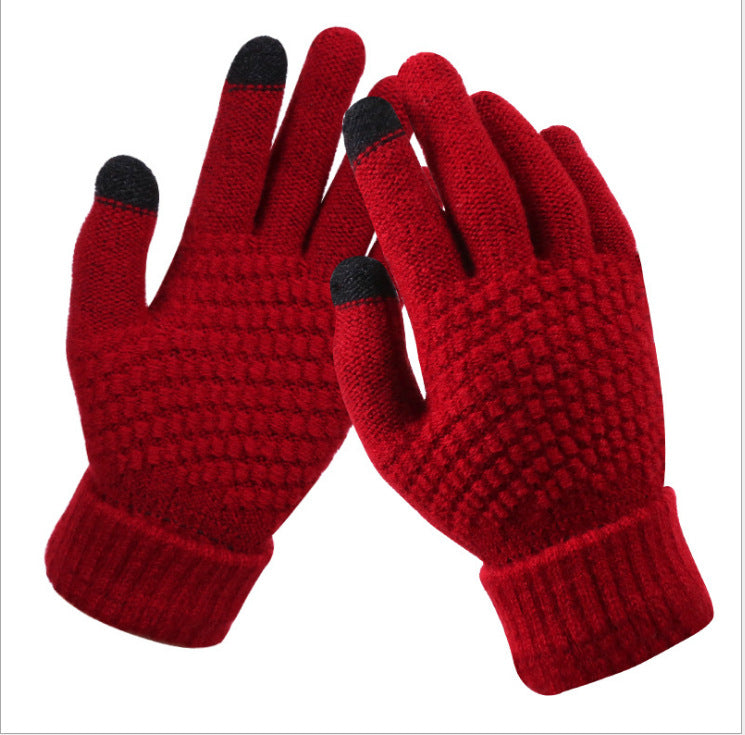 Couple knitted gloves touch screen gloves Image