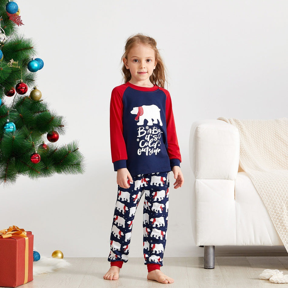 New Christmas Elements Printed Parent-Child Wear Set  Family Wear Home Wear Set Image