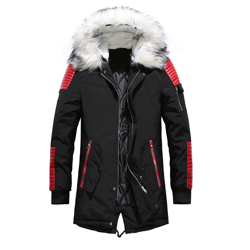 Winter Men Jacket Fur Hooded Collar Thick Warm Parka Men Coats Long Length Outwear Image