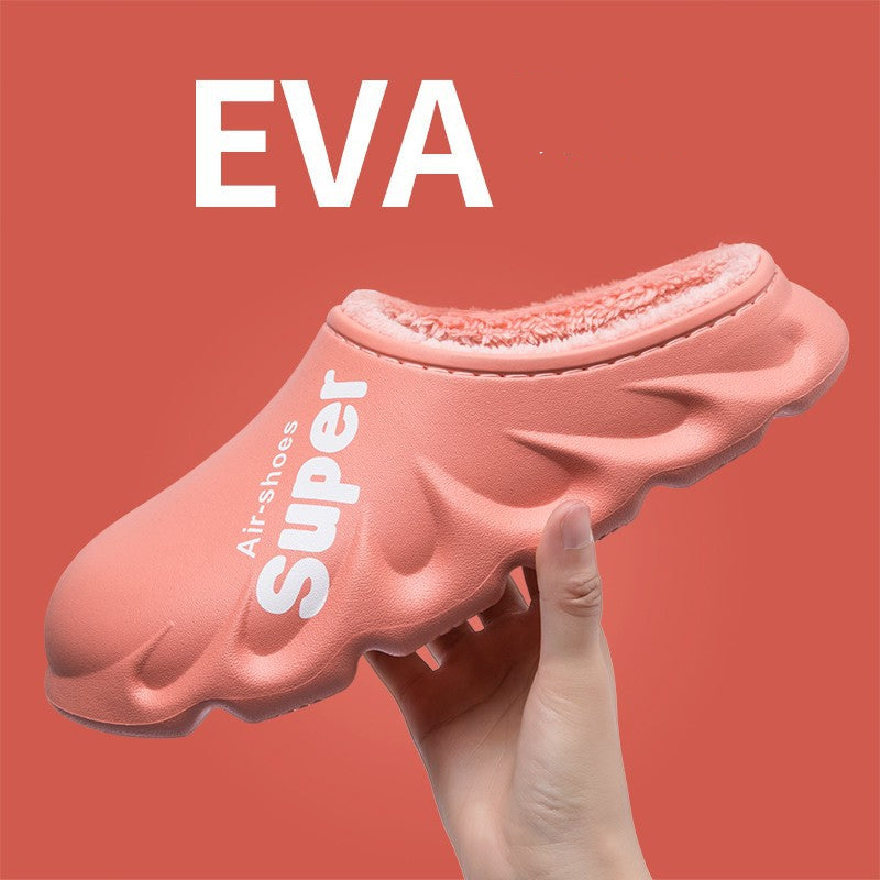 Home Slippers EVA Waterproof Warm Plush Indoor Shoes Couple Couple Shoes Image