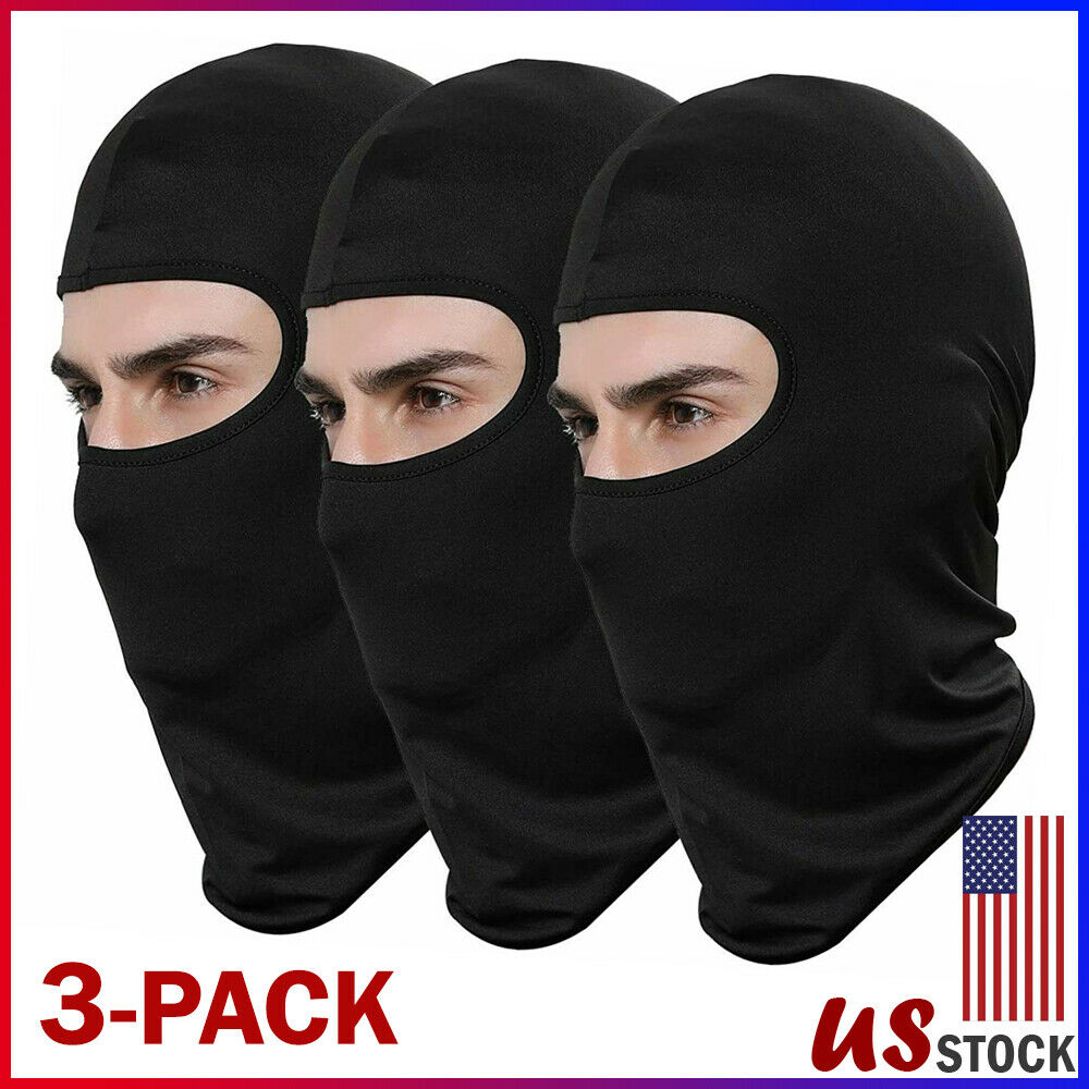 3 Pack Tactical Balaclava Thin Full Face Mask Lightweight Motorcycle Warmer Ski Image