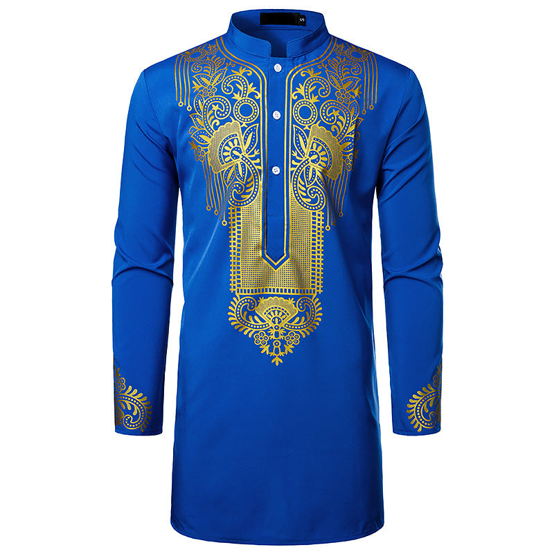 Men's African Printed Totem Long Shirt Image