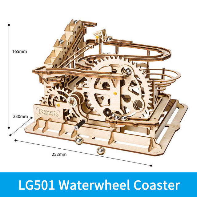 3D DIY Wooden Puzzle Roller Coaster Children's Toys Image