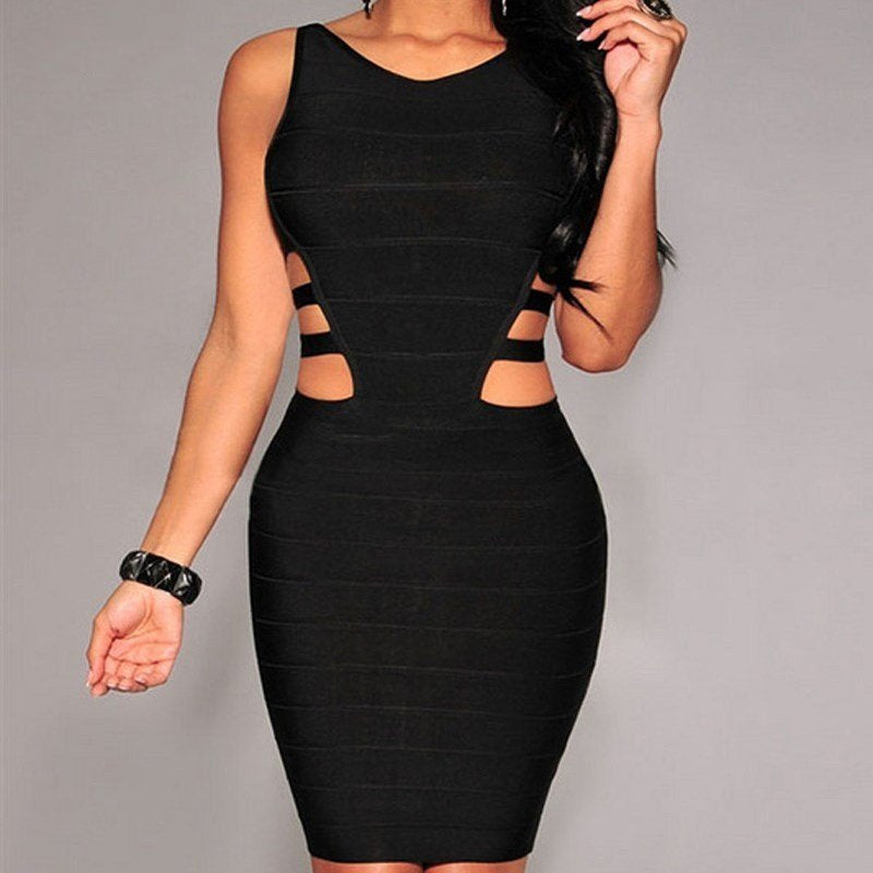 New Bandage Dresses For Women Black Sexy Sleeveless Ladies Image