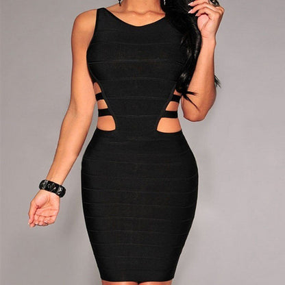 New Bandage Dresses For Women Black Sexy Sleeveless Ladies