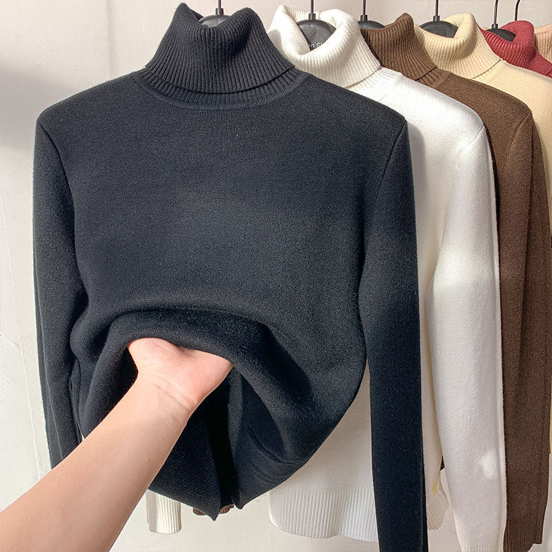 Turtle Neck Winter Sweater Women Elegant Thick Warm Female Knitted Pullover Loose Basic Knitwear Image