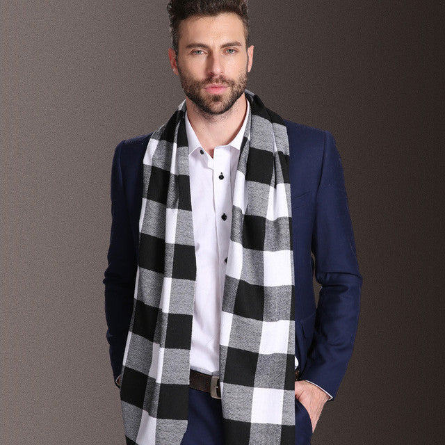 New Europe Fashion Shawl Scarves Men Winter Warm Tartan Image