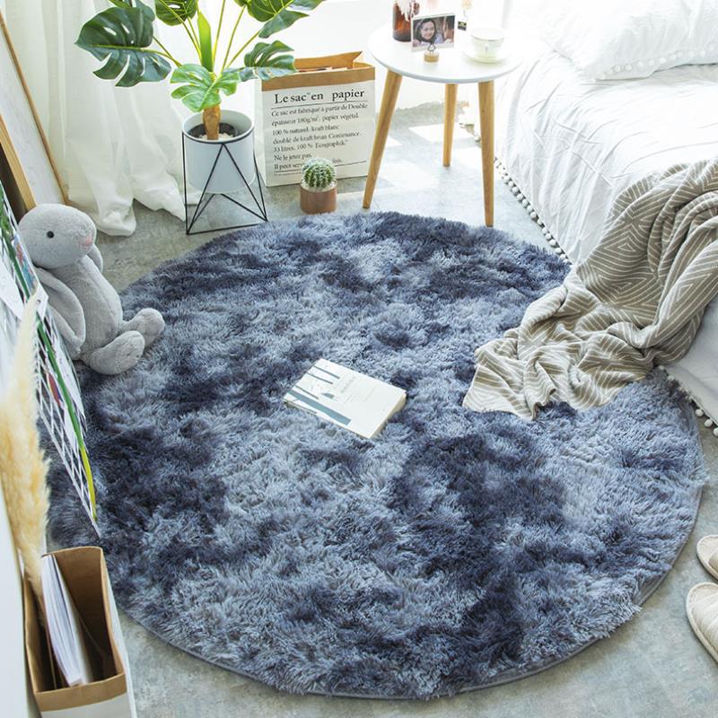 Fluffy Round Rug Carpets For Living Room Decor Faux Fur Carpet Kids Room Long Plush Rugs For Bedroom Shaggy Area Rug Modern Mat Image