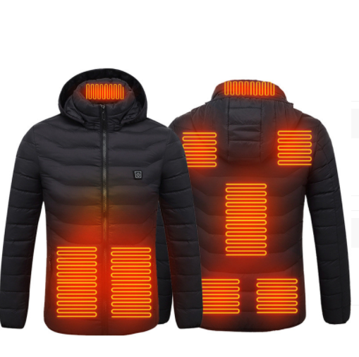 New Heated Jacket Coat USB Electric Jacket Cotton Coat Heater Thermal Clothing Heating Vest Men's Clothes Winter Image