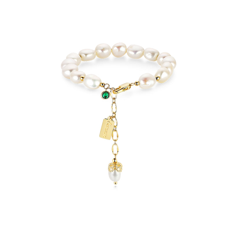 Natural Zircon Pearl Bracelet Luxury Jewelry Image