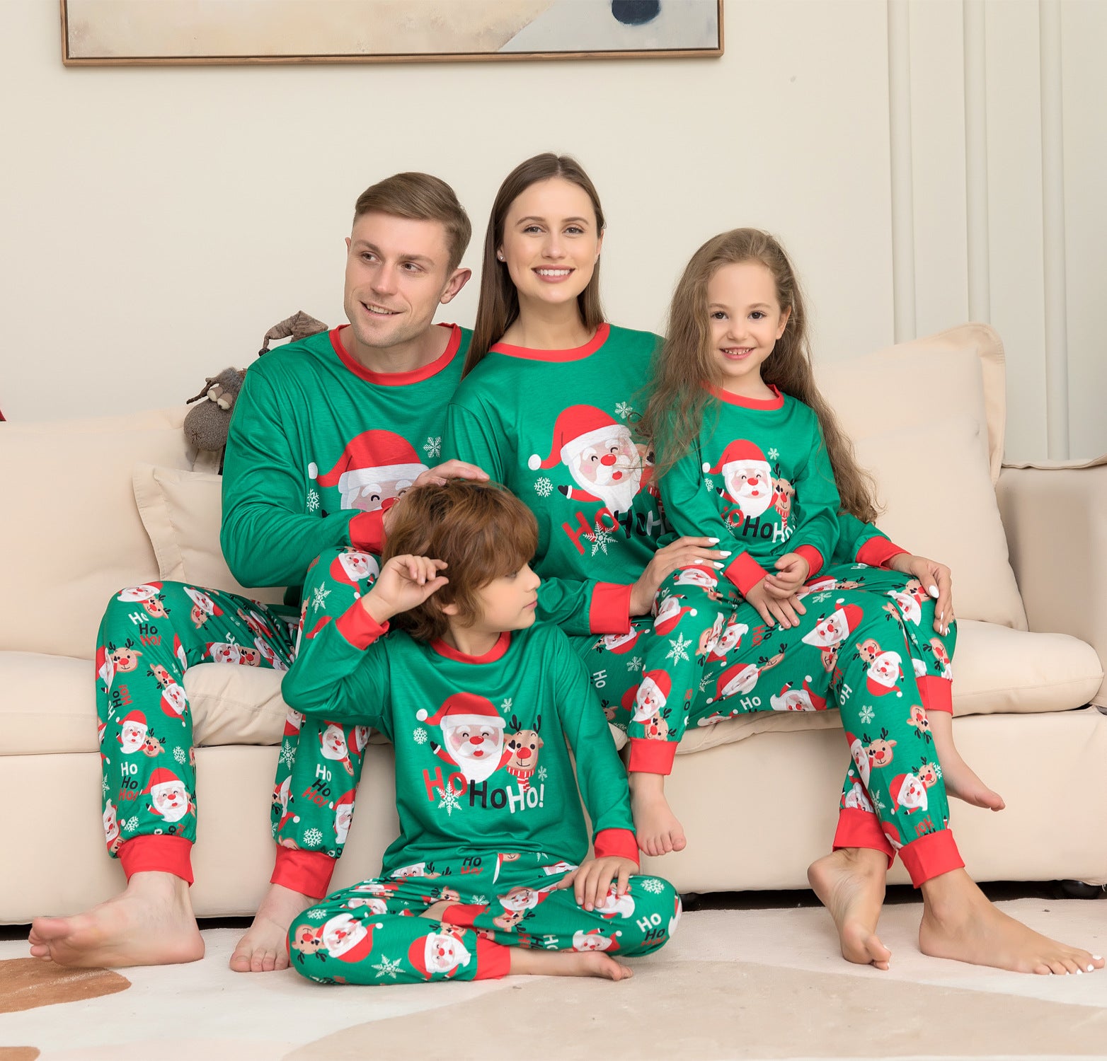 Christmas Pajamas For Family Matching Family Christmas PJs Sets Santa Claus Printed Top Sleepwear Image