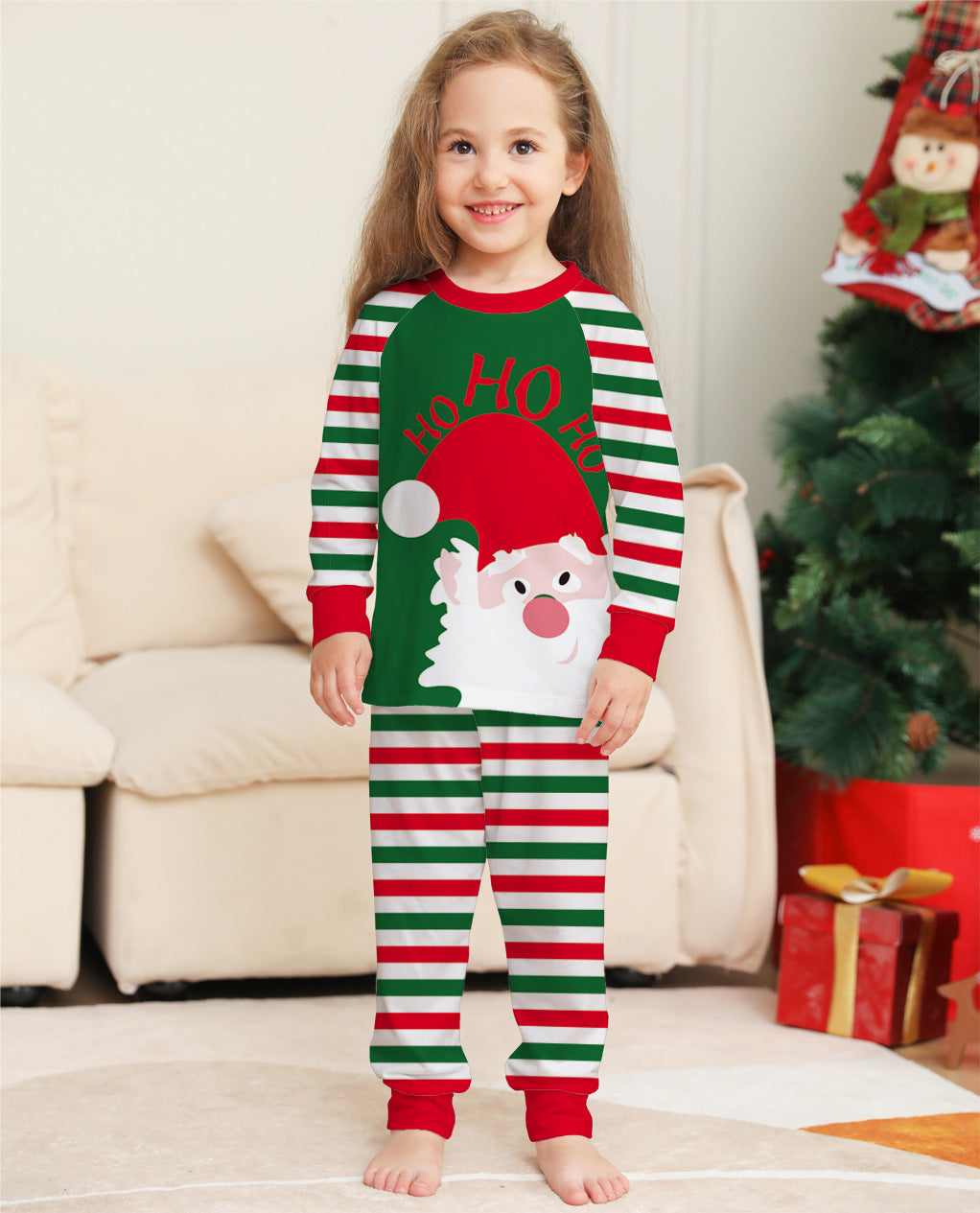 Family Christmas Pajamas Matching Sets Red Stripe Xmas Holiday Sleepwear Jammies Long Sleeve PJs Outfits Image