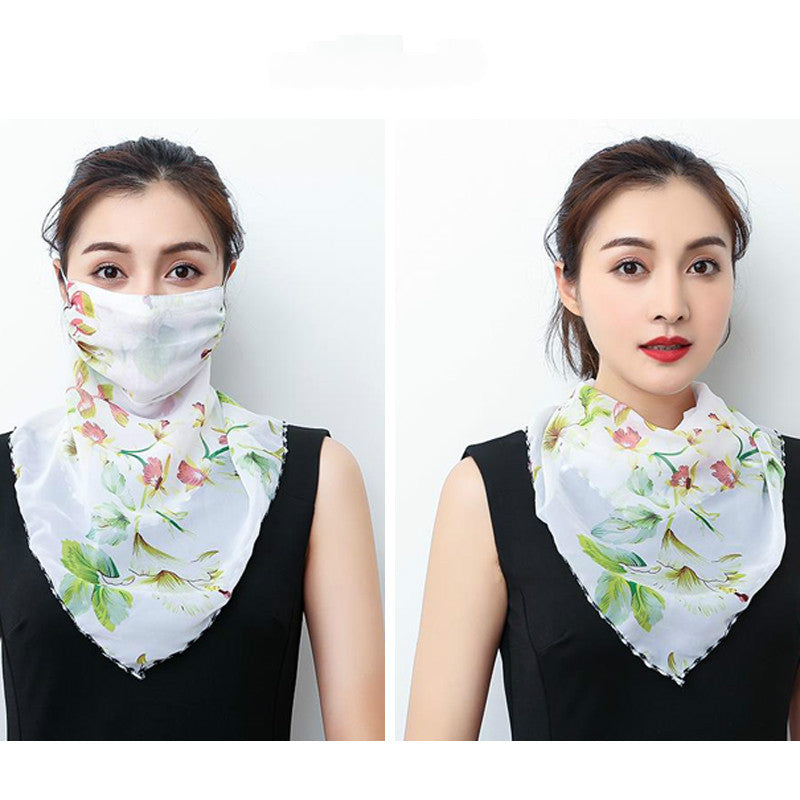 Hanging Ear Thin Face-covering Scarf Triangle Veil Scarf Image