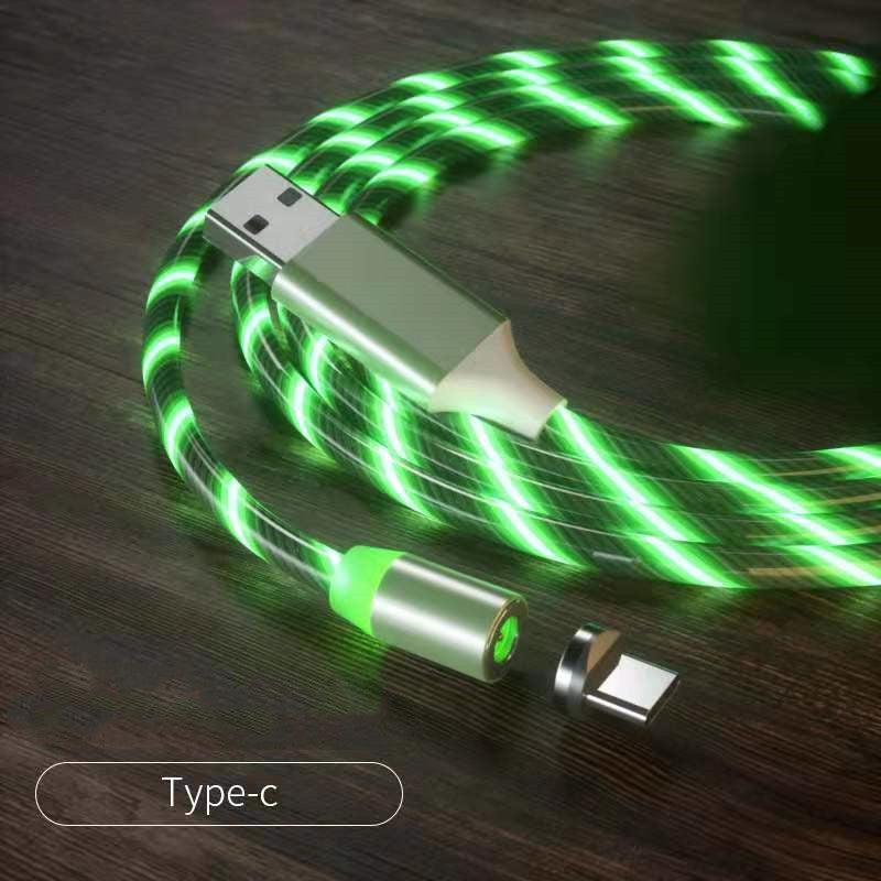 Magnetic Charging Cable Streamer Fast Charging Cable Lighting Micro USB Cable LED Magnet Charger Type-C Cable Image
